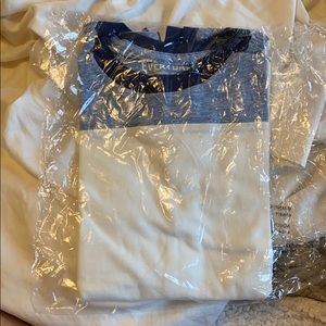 J Crew boys Blue and white tee shirt